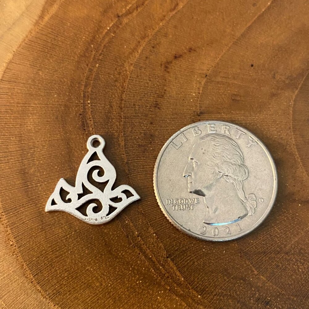 Retired James Avery Open Scrolled Dove Charm, Ste… - image 2